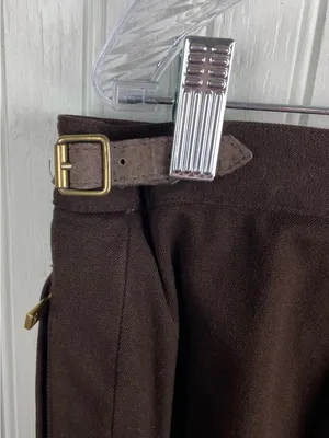 Vintage Lauren Ralph Lauren Brown Pleated Trousers Size 16 Buckle Equestrian thumbnail 7