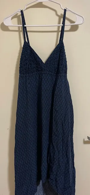 Forever 21 Sundress Women's Small Navy Blue Polka Dot Adjustable Spaghetti Strap thumbnail 1