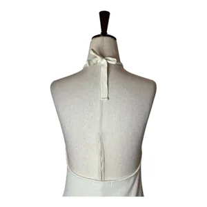 Oak + Fort Shirt Women Medium Ivory Ribbed Knit Tie Neck‎ Halter Top Streetwear thumbnail 4