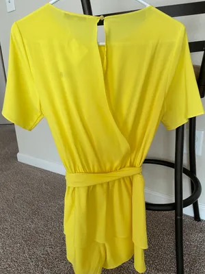 Yellow Open Back Romper thumbnail 2