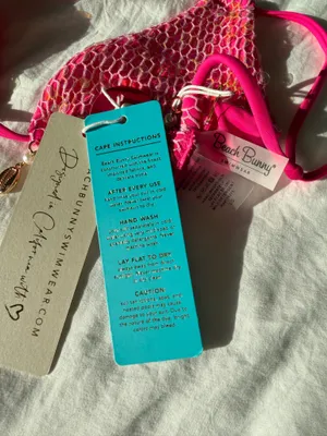 Beach Bunny NWT Pink Bikini Top Sequin  thumbnail 3