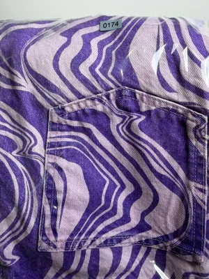 ZARA Funky Purple Pink Swirl Print Straight Leg Y2K Retro Jeans EUR 40 USA 8 thumbnail 8