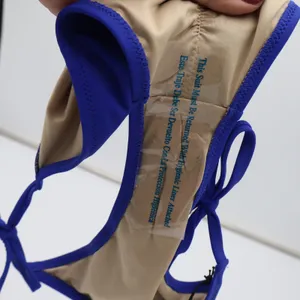 Shade & Shore Bikini Bottom Womens S Cheeky Side Tie Blue Ruched New thumbnail 6