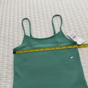 American Eagle Sleeveless Ribbed Cropped Tank Top Shirt Sz XS Extra Small Aqua thumbnail 5