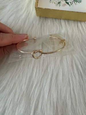 Rose Gold Tie Knot “L” Letter Bracelet thumbnail 2