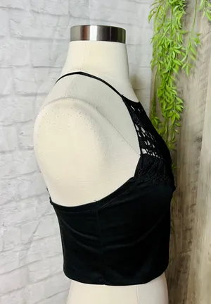 Lace Crop Top Black thumbnail 6