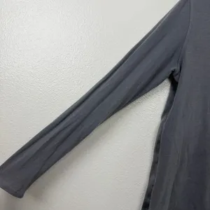 Majestic Filatures Top Womens Size 3 Grey Cotton Cashmere Silk Back Split Neck thumbnail 5
