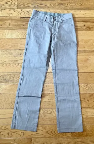 Lee Platinum Label White/Gray Wide Leg Pant Jeans Sz 2M No-gap Waistband thumbnail 1