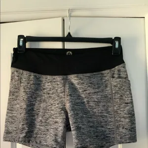 Mono B Womens Space Dye Athletic Workout Shorts Gray‎ Black Size L Side Pockets thumbnail 2