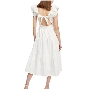 En Saison Women's Amaya Cotton Flutter-Sleeve Midi Dress Size Medium 2616 thumbnail 2