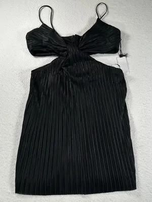 ASTR The Label Mini Dress Cut Out Spaghetti Strap New Women's Large Black thumbnail 1