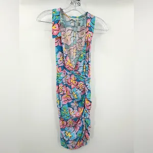 For Love‎ and Lemons Yasmin Blue Pink Mini Dress Size Medium thumbnail 2