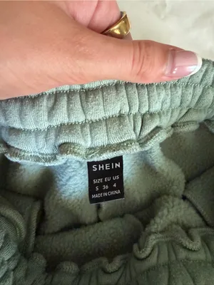 SHEIN Sage Green Fleece Athletic Shorts thumbnail 2