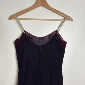 Vtg‎ Jessica McClintock ladies velvet purple dress beaded straps size 7/8 90s thumbnail 14