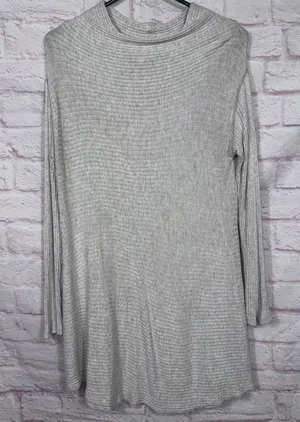 We The Free Medium Gray Ribbed Long Sleeve Top thumbnail 1