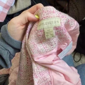 NWOT Light Pink and White Twill Blazer thumbnail 3