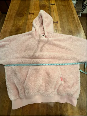 UGG Loyra Sherpa Hoodie Light Pink Plush Teddy Fleece Pullover Sweatshirt XL thumbnail 10