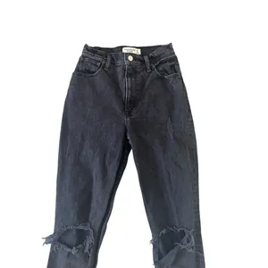 ABERCROMBIE & FITCH 90s Straight Ultra High Rise Black Distressed Jeans Sz 25/0 thumbnail 8