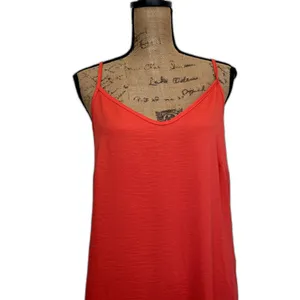 NWT See You Monday Midi‎ Slip Dress Solid Coral Orange Party Size Large thumbnail 2