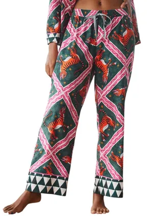 Anthropologie Corinne Lent Tigress Flannel Pajama Pants XS thumbnail 1