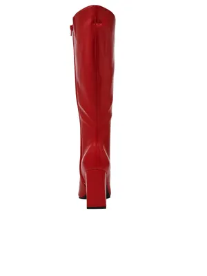 Wild Pair Islah Women’s Knee High Block Heel Boots Red 7.5 Wide Calf thumbnail 3
