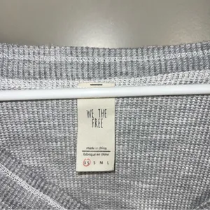 We the Free People Red embroidered Bubble‎ Sleeve Gray Shirt XS thumbnail 5