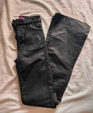 Edikted Faux Leather Flare Pants thumbnail 5