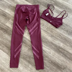 Forever 21 matching set workout gym yoga athletic purple sports bra leggings XS thumbnail 6