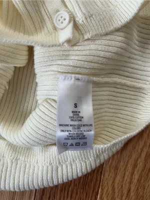 Aeropostale 100% Cotton White Ribbed Button Front Long Sleeve Top Small Dainty thumbnail 6