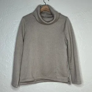 J. Crew Funnelneck Pullover Minimalist Quiet Luxury Women Cream‎ Medium thumbnail 2