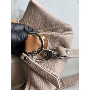 Pulicati Italian Leather Tote Bag Taupe Beige Convertible Crossbody Purse thumbnail 11