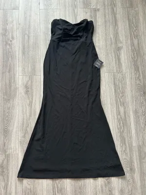 New Lulus Iconic Arrival Black Strapless Bustier Mermaid Maxi Dress XL MSRP $85 thumbnail 5