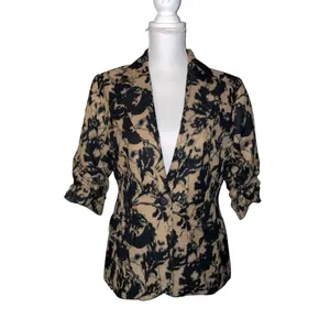 Coldwater Creek Blazer Womens PS6-8 Petites Used Black Brown Lined 3/4 Sleeve thumbnail 3
