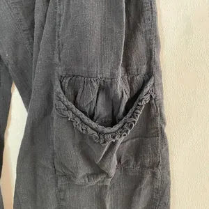 Soft Surroundings Black Linen Blend Wide Leg Cargo Pants Women’s L Boho Resort thumbnail 10