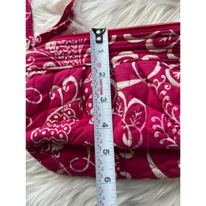 Vera Bradley Quilted Crossbody Bag in Dark Pink and White Floral Print thumbnail 4
