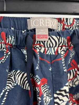 J.Crew Cotton Poplin Pajama pant Set in Party Animal Print Zebras thumbnail 3