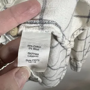 Madewell Button‎ Up Collared Checkered Top Women’s Size Medium White Cotton Wool thumbnail 7
