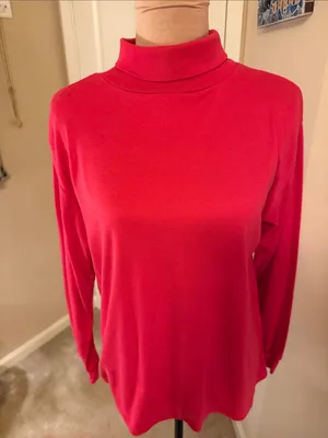 Women's Red Turtleneck Long thumbnail 1