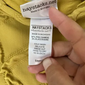 Haystacks Boho Patchwork Midi Skirt Made in Michigan Mustard Yellow Size Small thumbnail 6