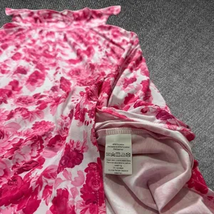 Grace Karin Pink Floral Ruffle Maxi Dress Size M thumbnail 5