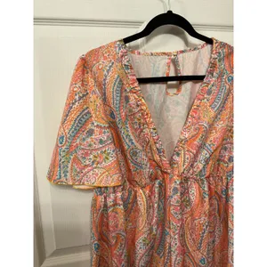 NWOT SHEIN Curve Paisley Boho Wide Leg Jumpsuit Maxi Plus Size Romper , 1XL thumbnail 5