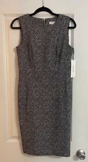 Calvin Klein NWT Black And White Knee Length Dress thumbnail 2