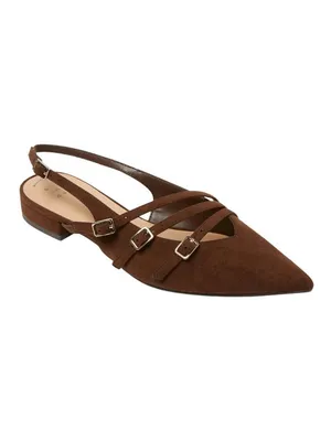 A New Day Womens Twiggy Multi Buckle Mini Heel Flats 94303762 Brown 9.5M thumbnail 10