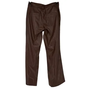 Diane Gilman D2 David Dixon Brown Faux Vegan Leather Flare Leg Pants Size 12 NWT thumbnail 2
