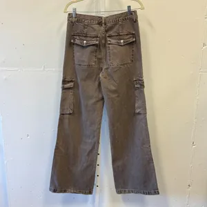 PacSun Brown Cargo Wide Leg Pants High Rise Specially Dyed Streeetwear Size 25 thumbnail 2