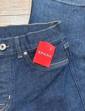 SPANX Dark Wash Wide Leg Jeans Size M NWT thumbnail 4