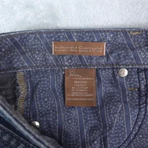 Paige Laurel Canyon Jeans Women 27 Low Rise Bootcut Dark Wash Whiskering Y2K thumbnail 6