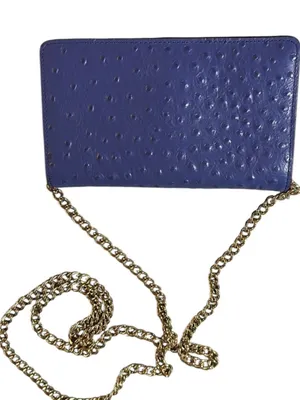Kate Spade Alexander Ave Isabeli Blue Premium Ostrich Embossed Leather Crossbody thumbnail 2