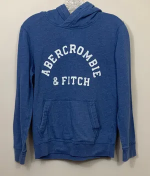 Abercrombie & Fitch Navy-Blue Arch Logo Hoodie Sweatshirt thumbnail 1