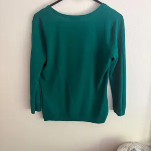 New York & Company Teal Green V-Neck 3/4 Sleeve Button Front Cardigan Small thumbnail 7